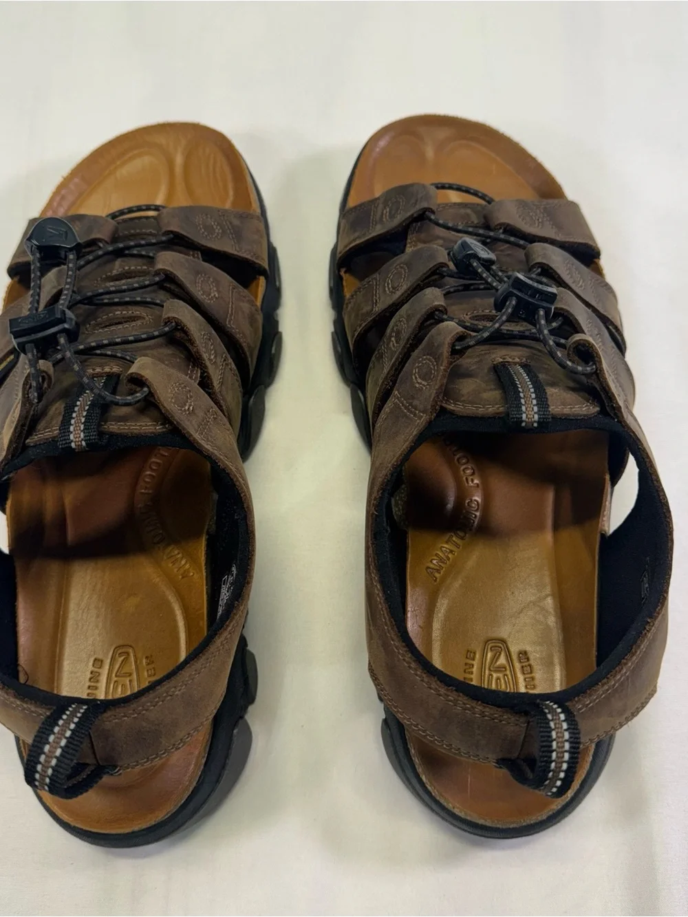Keen Brown Leather Men's Closed-Toe Fisherman Sandals